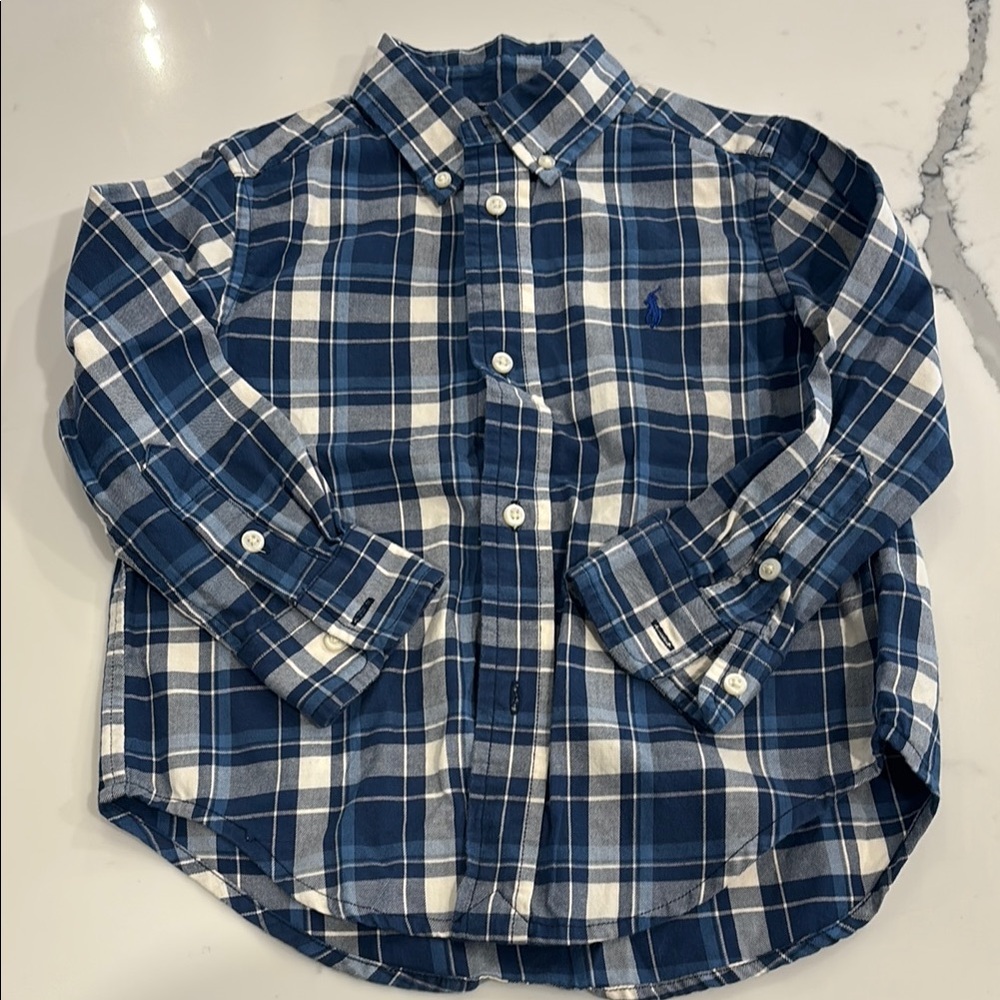 Ralph Lauren 3T Blue Plaid Shirt